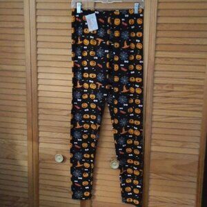 Legging Army Halloween  Pumpkin Spider Webs Eyes Bats  Print Leggings PS 14-20